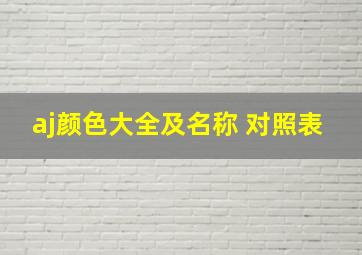 aj颜色大全及名称 对照表